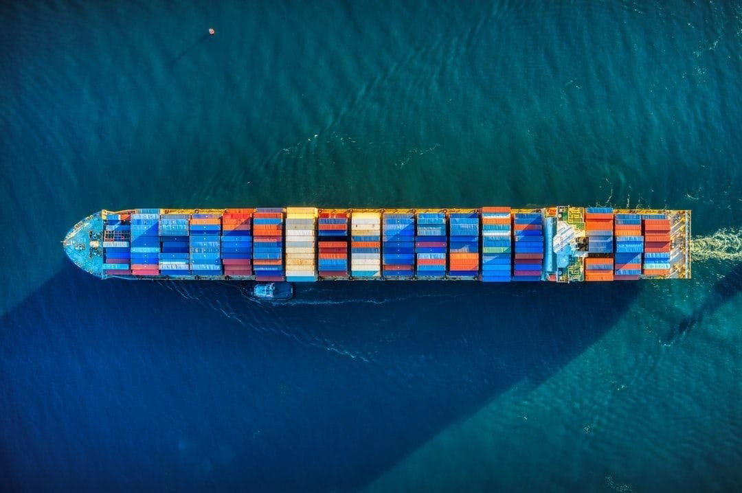 Container Ship on the Ocean